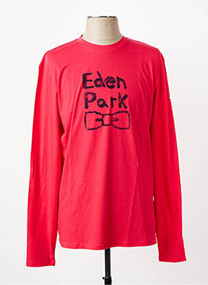 Tricou croială cambrată mâneci lungi roșu EDEN PARK bărbat