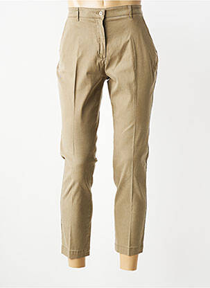 Pantalon chino țesătură poplin mărime normală verde BRUNO SAINT HILAIRE femeie