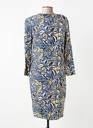 Rochie midi imprimeu fantezie mâneci lungi albastru LE PETIT BAIGNEUR femeie
