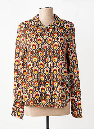 Cămașă imprimeu fantezie mâneci lungi maro FREEMAN T.PORTER femeie