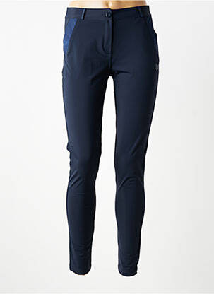 Pantalon slim țesătură poplin mărime normală albastru HBT femeie