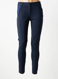 Pantalon slim țesătură poplin mărime normală albastru HBT femeie