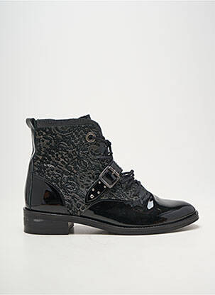 Botine/ghete material neted toc plat până la 3 cm negru REGARD femeie