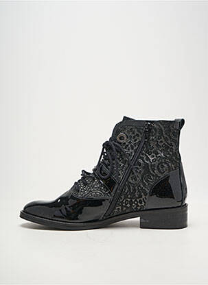 Botine/ghete material neted toc plat până la 3 cm negru REGARD femeie