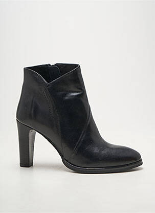 Botine/ghete țesătură satinată toc de 7 la 9 cm negru MYMA femeie