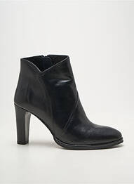 Botine/ghete țesătură satinată toc de 7 la 9 cm negru MYMA femeie