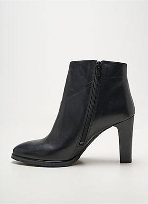 Botine/ghete țesătură satinată toc de 7 la 9 cm negru MYMA femeie