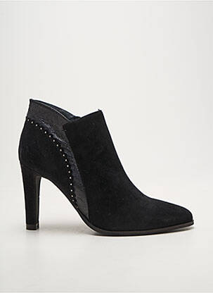 Botine/ghete țesătură satinată toc de 7 la 9 cm negru MYMA femeie