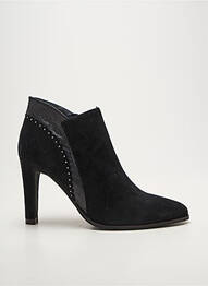 Botine/ghete țesătură satinată toc de 7 la 9 cm negru MYMA femeie