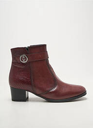 Botine/ghete țesătură satinată toc de 4 la 6 cm violet JENNY femeie