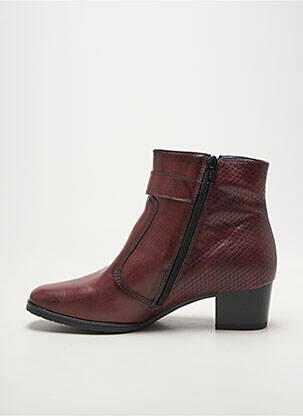 Botine/ghete țesătură satinată toc de 4 la 6 cm violet JENNY femeie