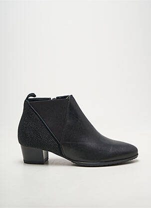 Botine/ghete țesătură satinată toc de 4 la 6 cm negru ARA femeie