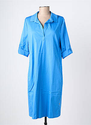 Rochie midi imprimeu fantezie mâneci scurte albastru ROBE LEGERE BY VERA MONT femeie