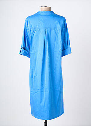 Rochie midi imprimeu fantezie mâneci scurte albastru ROBE LEGERE BY VERA MONT femeie