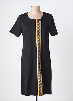 Rochie midi închidere cu fermoar la spate mâneci scurte negru PAUL BRIAL femeie