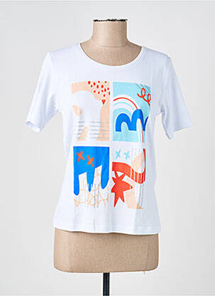 Tricou imprimeu fantezie mâneci scurte alb GRIFFON femeie