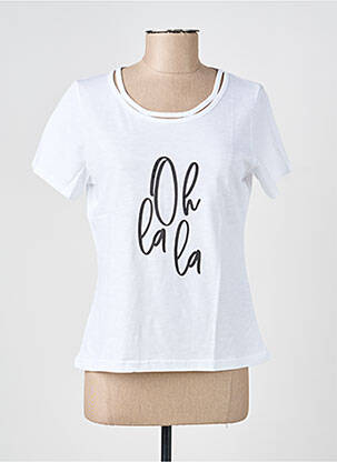 Tricou elasticitate mâneci scurte alb I.ODENA femeie
