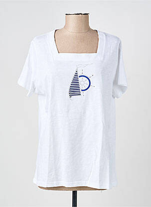 Tricou croială dreaptă mâneci scurte alb I.ODENA femeie