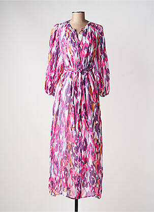 Rochie lungă țesătură crep mâneci 3/4 violet YEST femeie