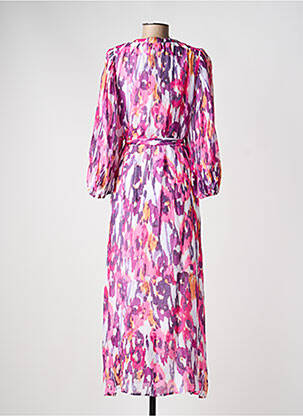 Rochie lungă țesătură crep mâneci 3/4 violet YEST femeie