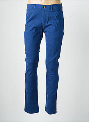 Pantalon chino țesătură poplin mărime normală albastru CAMBRIDGE bărbat