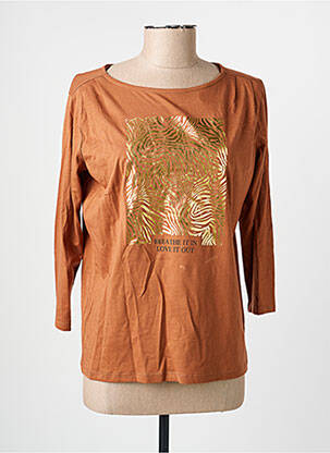 Tricou mâneci 3/4 mâneci 3/4 maro JULIE GUERLANDE femeie