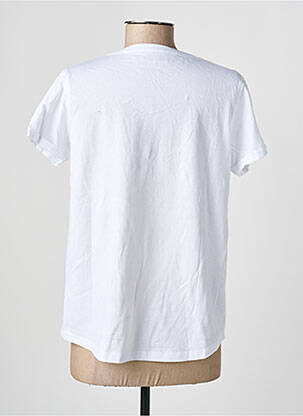 Tricou serigrafie flockată mâneci scurte alb C'EST BEAU LA VIE femeie