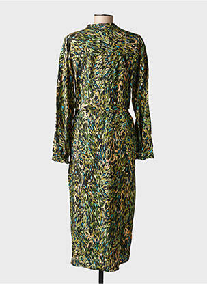 Rochie lungă mâneci lungi mâneci lungi verde JULIE GUERLANDE femeie