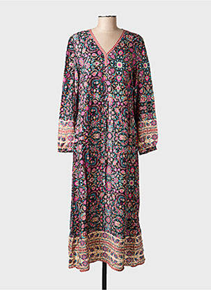 Rochie lungă mâneci lungi mâneci lungi negru C'EST BEAU LA VIE femeie