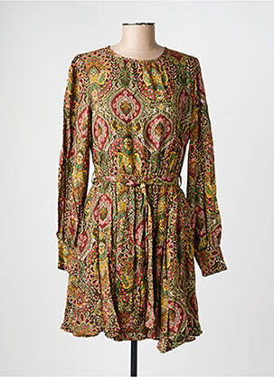 Rochie scurtă mâneci lungi mâneci lungi verde C'EST BEAU LA VIE femeie