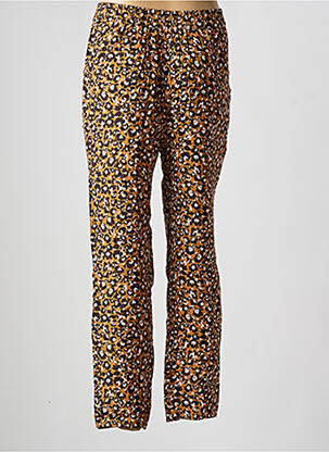 Pantalon drept țesătură crep mărime normală maro C'EST BEAU LA VIE femeie