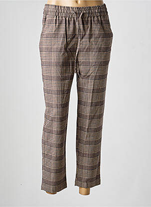 Pantalon 7/8 talie elastică mărime normală maro C'EST BEAU LA VIE femeie