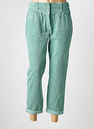Pantalon 7/8 închidere cu fermoar sub clapetă cu nasturi mărime normală verde C'EST BEAU LA VIE femeie