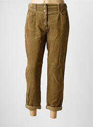 Pantalon 7/8 închidere cu fermoar sub clapetă cu nasturi mărime normală verde închis C'EST BEAU LA VIE femeie