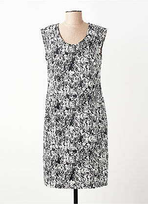 Rochie midi imprimeu fantezie fără mâneci negru ANNE KELLY femeie