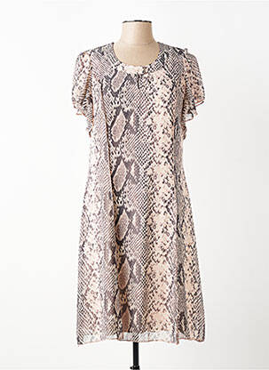 Rochie midi țesătură crep mâneci scurte roz FRANCE RIVOIRE femeie