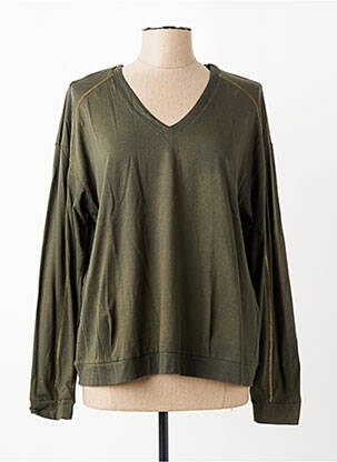 Tricou guler în v mâneci scurte verde MADO ET LES AUTRES femeie