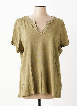 Tricou guler în v mâneci scurte verde DIANE LAURY femeie