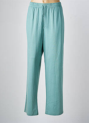 Pantalon drept talie elastică mărime normală verde NAYAT femeie