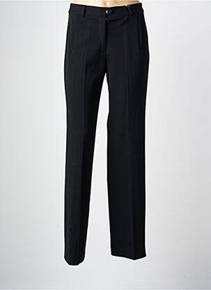 Pantalon drept țesătură crep talie înaltă negru FLEUR DE SEL femeie