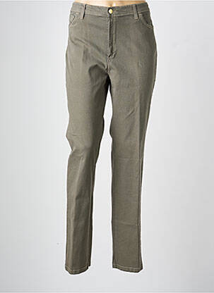 Pantalon slim țesătură poplin mărime normală verde WALTRON femeie