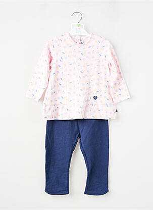 Set pantaloni tip de tricou roz SUCRE D'ORGE fată