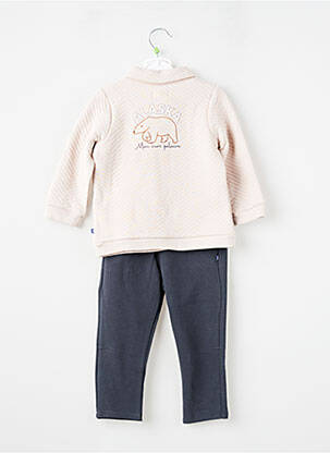 Set pantaloni plasă fină bej SUCRE D'ORGE băiat