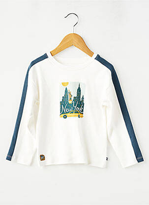 Tricou mâneci lungi mâneci lungi alb SUCRE D'ORGE băiat