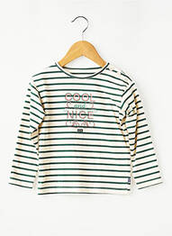 Tricou serigrafie flockată mâneci lungi bej SUCRE D'ORGE fată