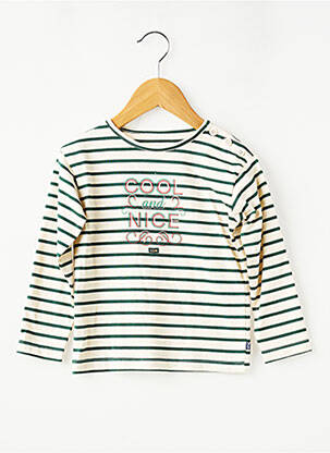 Tricou serigrafie flockată mâneci lungi bej SUCRE D'ORGE fată