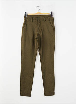 Pantalon slim țesătură poplin mărime normală verde KAFFE femeie