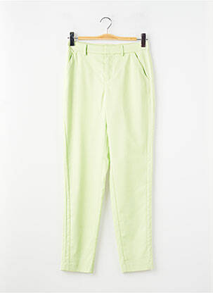 Pantalon chino țesătură poplin mărime normală verde CREAM femeie