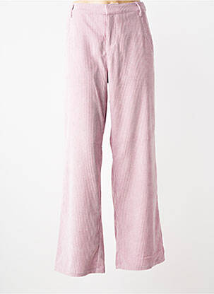 Pantalon evazat talie elastică roz CREAM femeie
