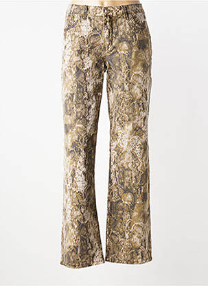 Pantalon drept închidere cu fermoar sub clapetă cu nasturi verde CREAM femeie